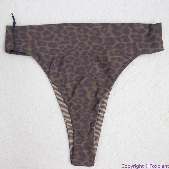 NEW Acacia Mateo bikini bottom leopard animal print brown,‎ L - Picture 4 of 14